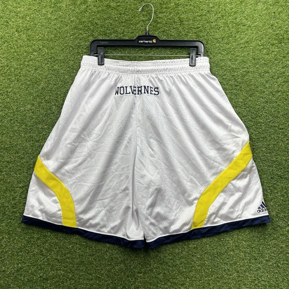 Michigan Wolverines Adidas Shorts Mens Extra Large Team Issued Basketball Y2K